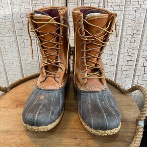 vintage brown leather L.L.Bean Maine Hunting Shoes Duck Boots GoreTex 12